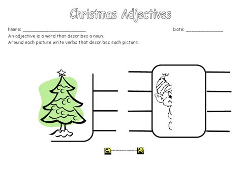 Christmas Adjectives Worksheet For 1st 2nd Grade Lesson Planet