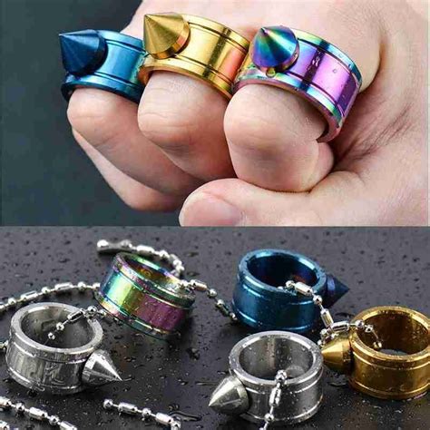 Stainless Steel Self Defense Ring Outdoor Edc Necklace Broke Window