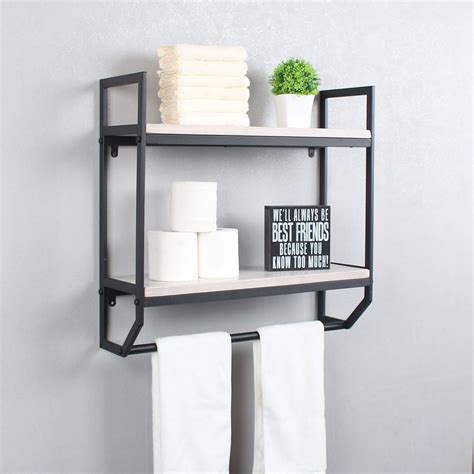 Mbqq Tiered Industrial Pipe Bathroom Shelves Wall Mounted With