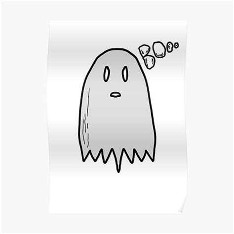 "Boo Ghost Hand Drawing" Poster for Sale by MeAndDinosaur | Redbubble