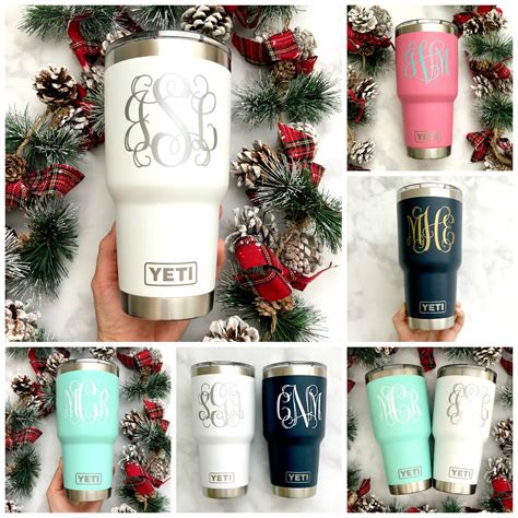 Monogrammed Yeti Rambler 30oz Or 20oz Monogram T Idea Monogrammed