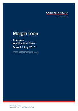 Fillable Online Margin Loan Application Booklet Leveraged Fax Email