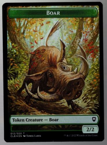 X Boar Treasure Double Sided Token Foil Baldur S Gate Mtg