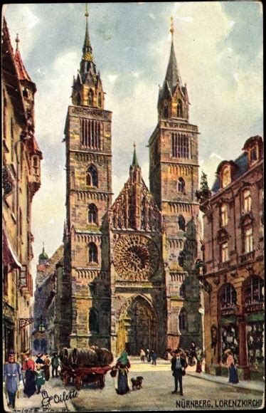 Künstler Ansichtskarte Postkarte Nürnberg Lorenzkirche akpool de