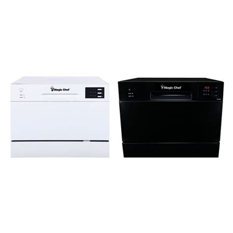 Magic Chef 21 In White Electronic Portable 120 Volt Dishwasher With 6