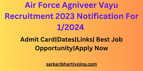 Air Force Agniveer Vayu Recruitment 2023 Notification Apply Now