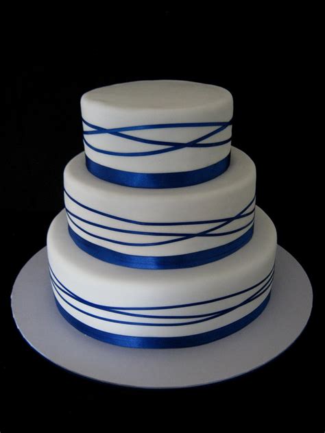 Royal Blue Wrapped Ribbon Wedding Cake Top Tier 15cm6 Flickr