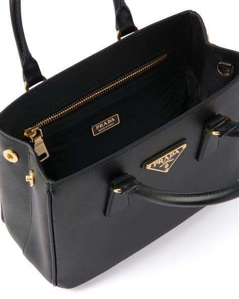 Prada Galleria Saffiano Leather Mini Bag Women Black Bags Saffiano