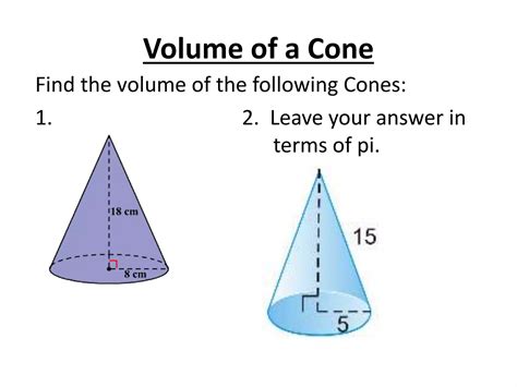 Volume Of A Cone Ppt