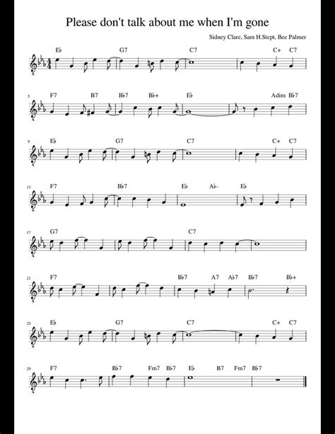 Please Dont Talk About Me When Im Gone Sheet Music For Guitar Download Free In Pdf Or Midi