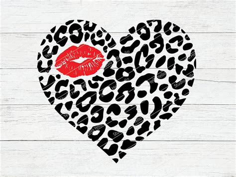 Leopard Print Heart Svg Heart Svg Valentine Svgvalentine Etsy