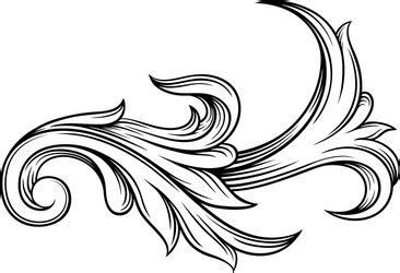 Scroll As Baroque Element With Arabesque Vector Image