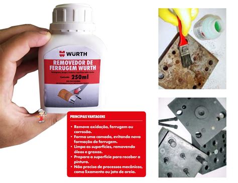 Removedor De Ferrugem Wmax Oxida O Corros O Wurth Ml Deposito Rocha