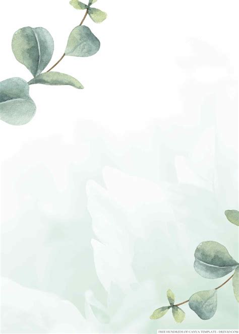 16 Minimalist Greenery Watercolor Eucalyptus Canva Wedding Invitation