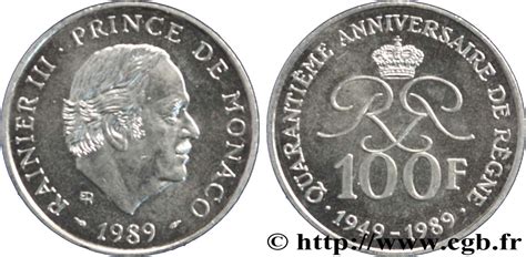 Monaco Francs Rainier Iii E Anniversaire De R Gne Paris Fwo