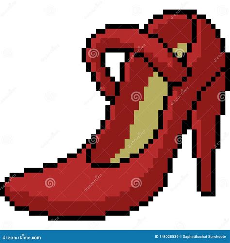 Vector Pixel Art Fashion Shoe Stock Vector Illustration Of Foot Female 143028539