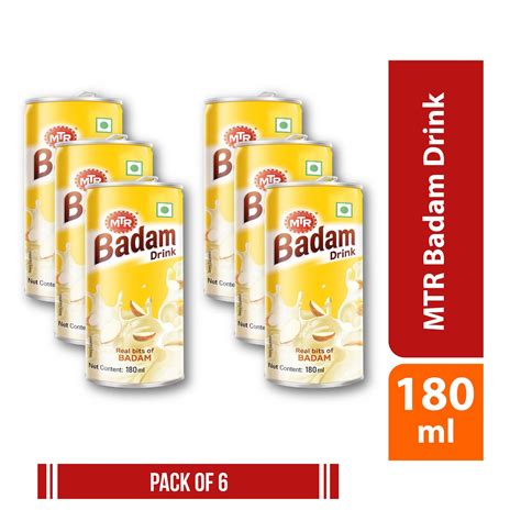 Mtr Badam Drink 180ml Pack Of 6 Kiasu Mart