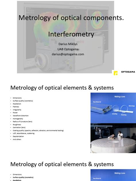 Metrology Of Optical Components Interferometry Dm Pdf