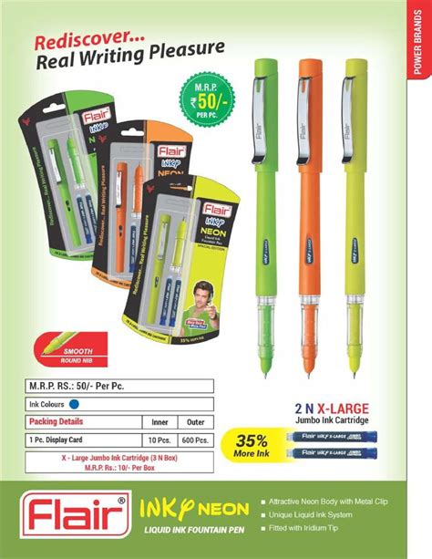 Flair Inky Neon Liquid Ink Fountain Pen Pack Of 6 Amazon In Office