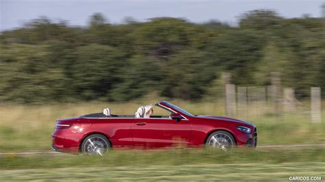 2021 Mercedes Benz E 450 4matic Cabriolet Color Patagonia Red Side Caricos