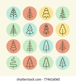 Christmas Tree Line Vector Set Concept Stock Vector (Royalty Free ...