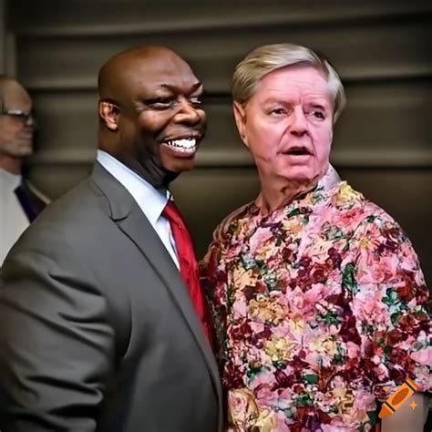 Sen Tim Scott And Sen Lindsey Graham In Floral Dresses At The Mexican