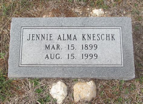 Jennie Alma Meissner Kneschk Find A Grave Memorial