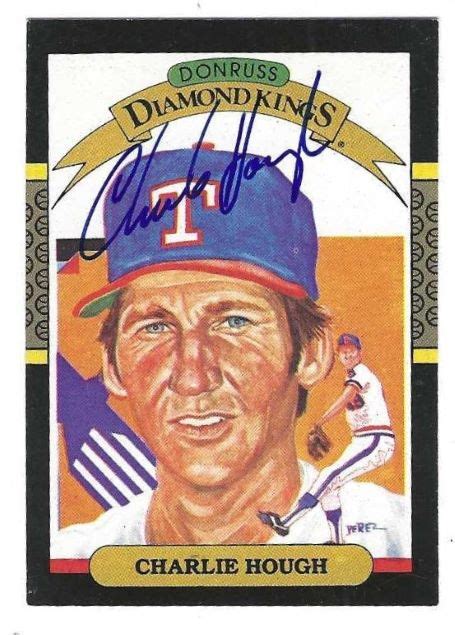 Autographed Charlie Hough Texas Rangers Donruss Diamond King Card