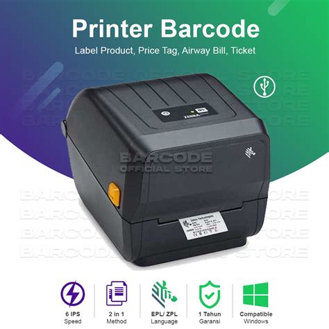 Jual Zebra ZD220 ZD220t Printer Barcode Cetak Label Resi Port USB