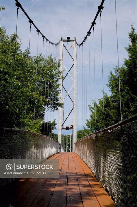 World's Longest Suspended Bridge 168 Feet Above The Coaticook River; Coaticook, Quebec, Canada ...