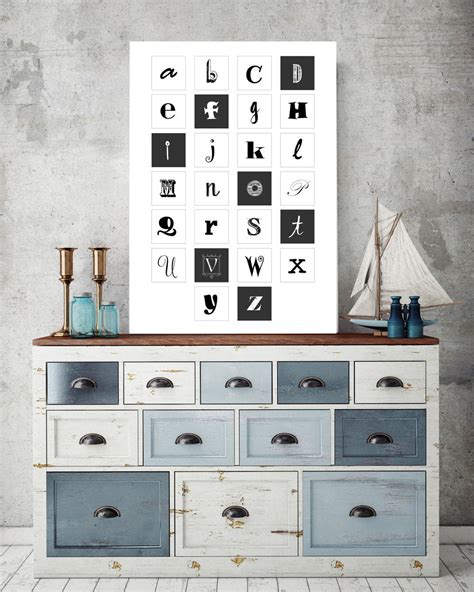 Alphabet Art Print Typography Eyechart Letters Art Nursery | Etsy