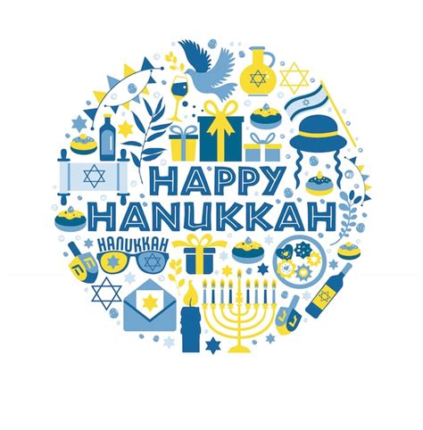 Premium Vector Jewish Holiday Hanukkah Greeting Card Traditional