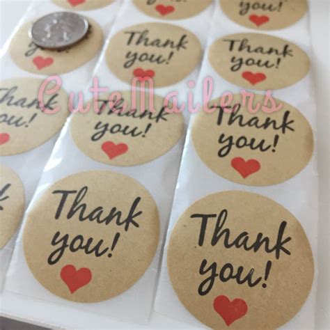 Kraft Thank You Stickers On Storenvy