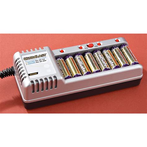 Ultralast® 8 - position AA & AAA Battery Charger with 8 AA Rechargeable Batteries - 148681 ...