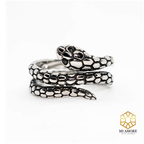 Anillo Serpiente Plata Acero Inoxidable Joyer A Mi Amore