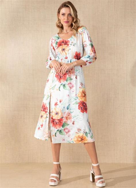 Vestido Floral Branco Amarra O Nas Costas Quintess