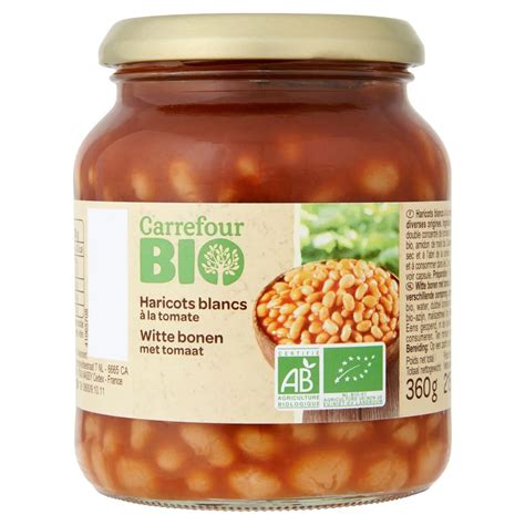 Bio Haricots Blancs à la Tomate 360 g Carrefour Belgique