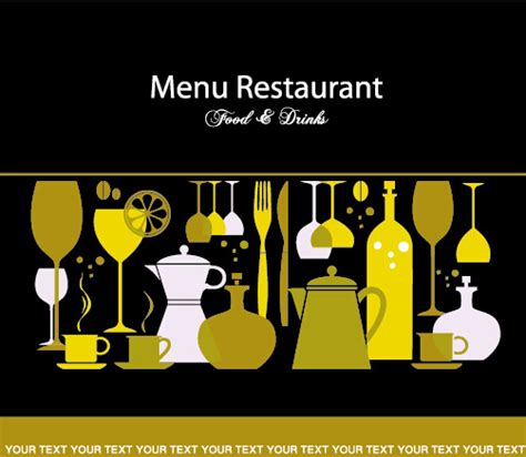 Modern Restaurant Menu Vector Cover Set Vectors Graphic Art Designs In