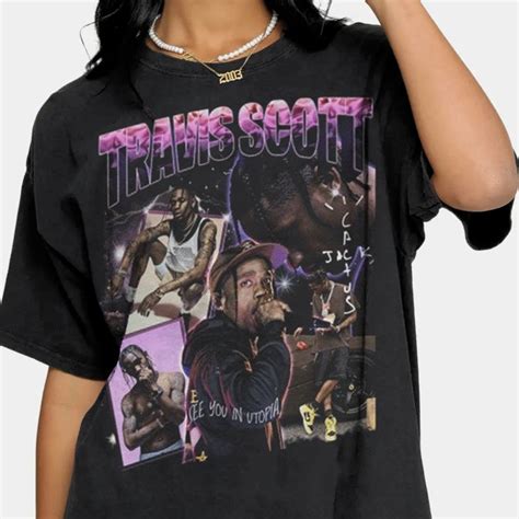 Travis Scott Shirt 90s Vintage Rap Graphic Tee Glass01 Etsy