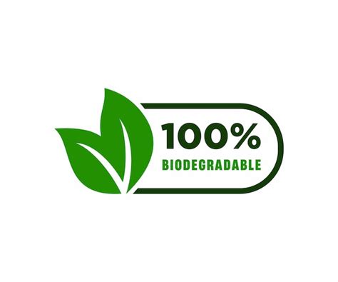 Premium Vector 100 Percent Biodegradable Label Sticker Badge Vector