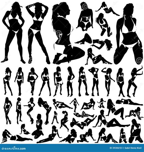 Collection Of Women In Bikini Vector Stock Vector Illustration Of