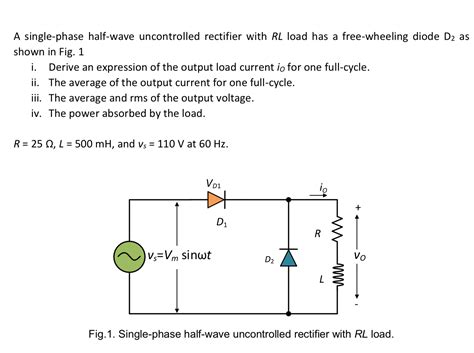 Solved A Single Phase Half Wave Uncontrolled Rectifier With Chegg