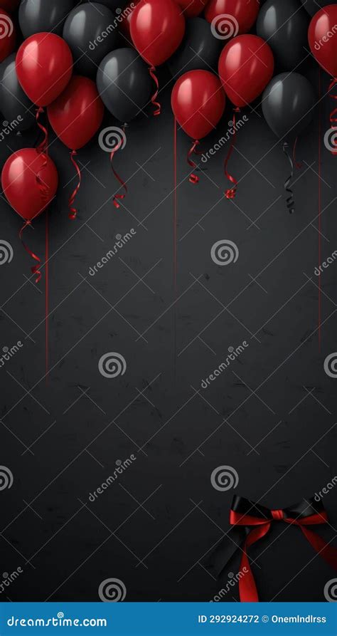 Red Balloons With Red Ribbon Stock Photo Image Of Symbol Birthday