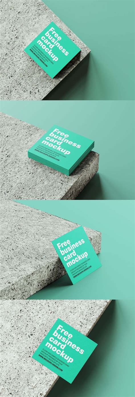 Free Square Business Card Mockups PSD Mockuptree Business Card Mock