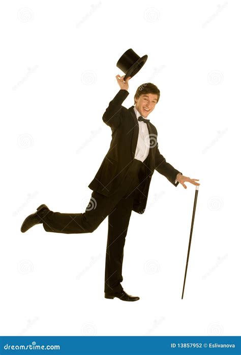 Gentlemen In Suit With Top Hat And Cane Stock Photography Image