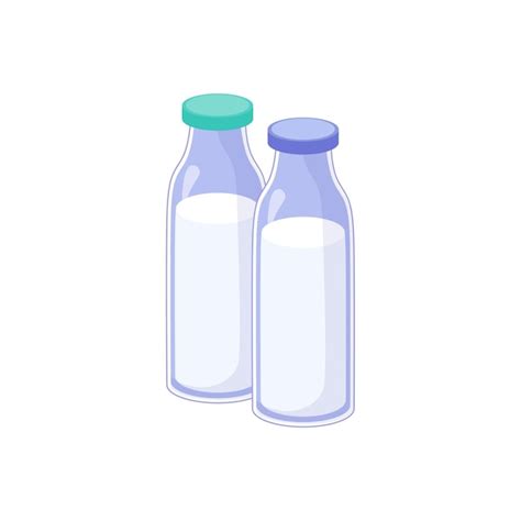 Premium Vector Two Bottles Of Milk Based Product Isolated Icon