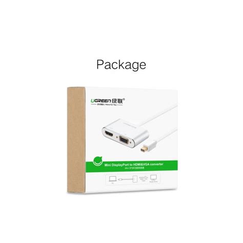 UGREEN Mini DP To HDMI VGA Converter Silver 20421 PowerhousePC