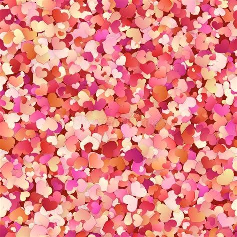 Valentines Day Seamless Pattern With Red Pink Pastel Small Hearts