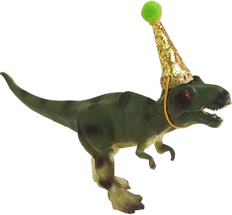 T Rex Dinosaur Cake Toppers With Party Hat Green Tyrannosaurus T Rex Girl Dinosaur