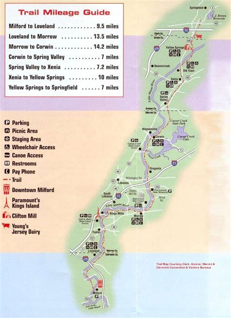 Little Miami bike trail map - Little Miami scenic trail map (Florida - USA)